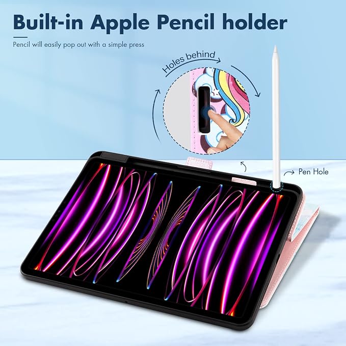 Dteck for iPad A16/10th Generation 10.9 Inch 2022 Case with Pencil HolderPremium PU Leather Folio Multiple Viewing Angles Stand Cover Auto Wake/Sleep Protective Tablet Cases for Women MenBookshelf