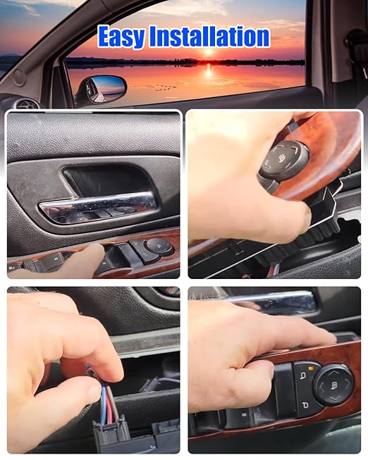 15906883 Power Master Control Window Switch Fit for Chevy Suburban 1500 2500 2007 2008 GMC Yukon XL 1500 2500 2007 2008 Escalade 2007 2008, Driver Side Mirror Switch Replace 15118557 DWS1620 1S17262