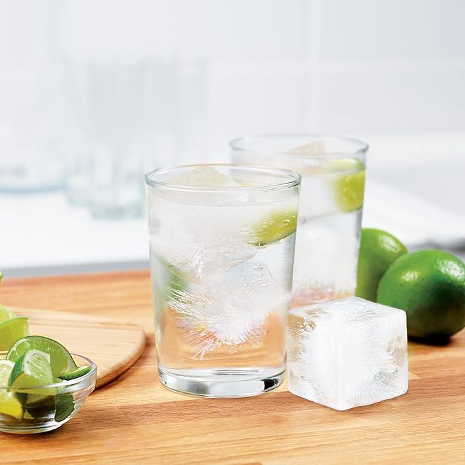 Tovolo Large 2” King Cube Ice Tray Oyster Gray Ice Cube Trays for Whiskey Cocktails Smoothies, Big Square Ice Cube Mold Silicone Freezer Tray for Perfect Rock Cubes BPA Free Dishwasher Safe