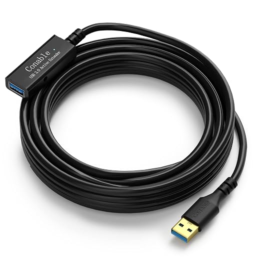 3 Pack USB 3.0 Extension Cable 10 Feet USB A Male to Female Extender Cord 5Gbps Data Transfer for Webcam Printer Keyboard Mouse Flash Drive Hard Drive Controller Black Cable with 5 Cable Ties