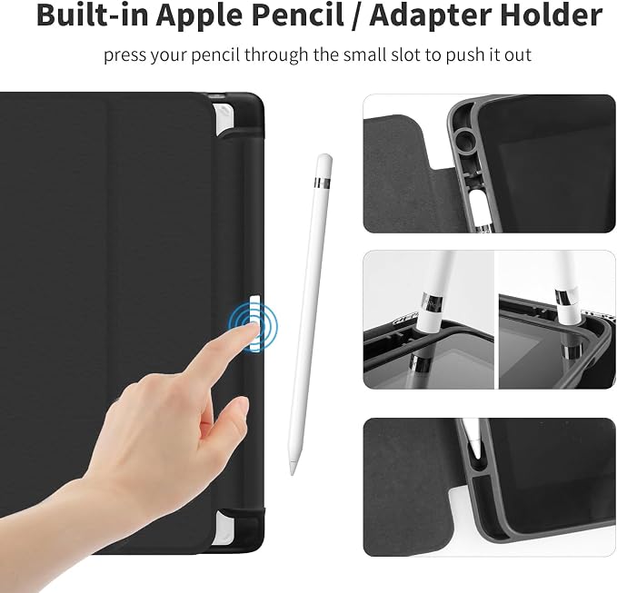 Case for iPad 9th/8th/7th GenerationiPad 10.2 inch Case Clear Back iPad 2021/2020/2019 CoverTrifold StandPencil HolderAuto Sleep/Wake UpCute Aesthetic DesignedCheckerboard