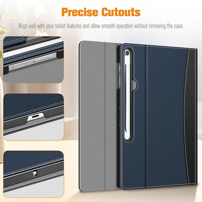 Fintie Portfolio Case for Samsung Galaxy Tab S10 FE Plus 13.1'' 2025 Black | Model (SM-X620/X626) Multiple Angles Business Cover with Pocket Built-in S Pen Holder