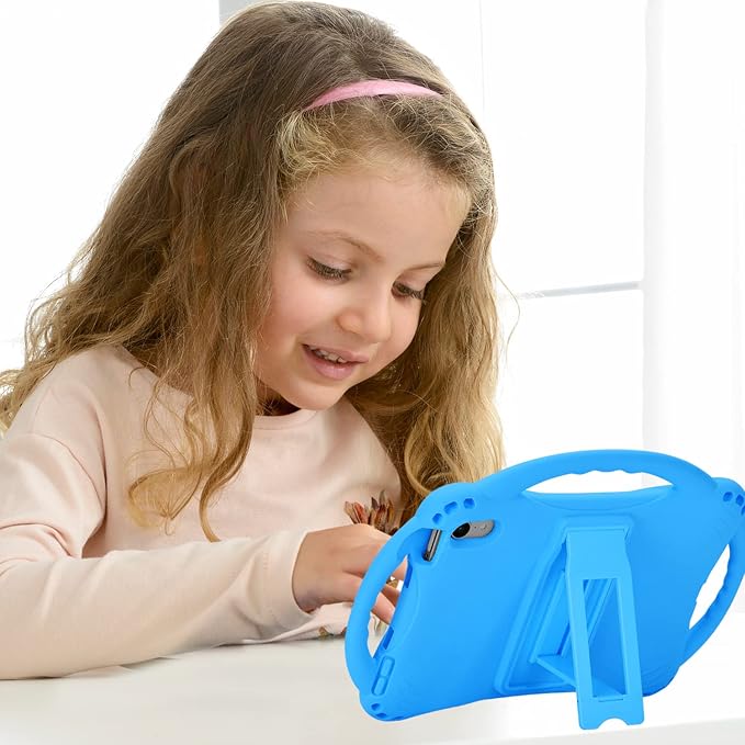 TopEsct Kids Case for iPad mini 7 (A17 Pro) 2024 /iPad Mini6 2021 Shockproof Silicone Cover with Handle Stand for 8.3 iPad mini 6th/7th GenBlue
