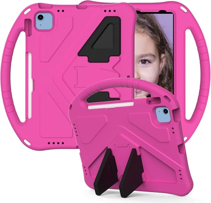 Dteck Kids Case for iPad 10.2 - Shockproof Rugged EVA Handle Stand Child Proof Case for iPad 9/8/7 Generation Black