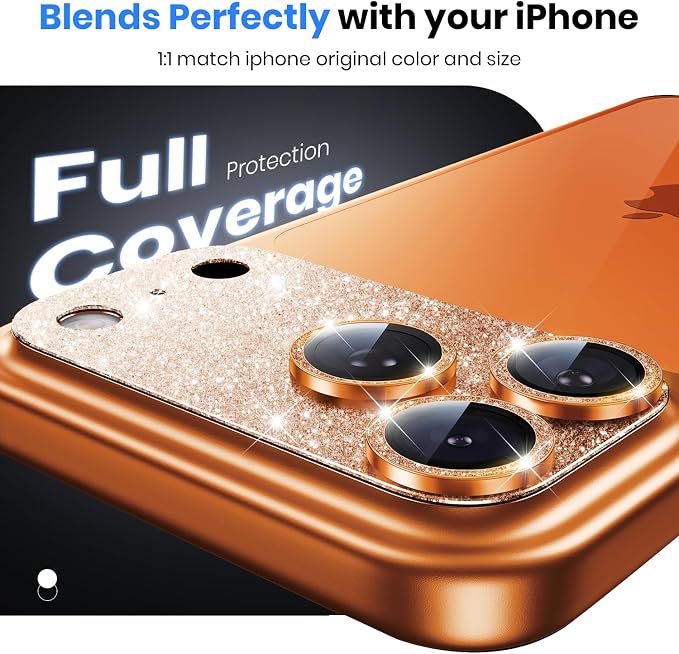 for iPhone 17 Pro Camera Lens Protector - 12FT Shatterproof | Military Grade Protection Strong Adsorption 9H+ Tempered Glass Camera Screen Full Protective Cover Case Friendly Black