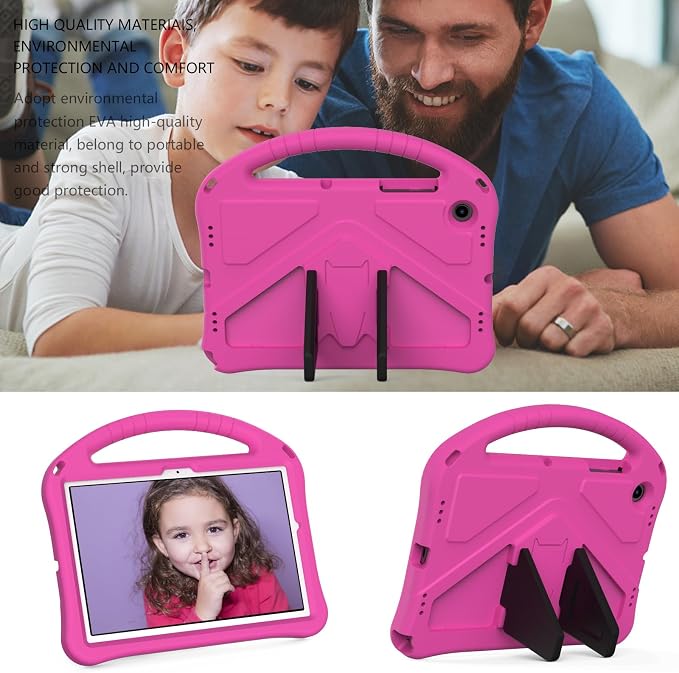 Galaxy Tab A9+ Case Kids Friendly EVA Rubber Stand Handle Grip Shockproof Protective Lightweight Cute Case Cover for Galaxy Tab A9 Plus 11 SM-X210 X215 X217 - Black