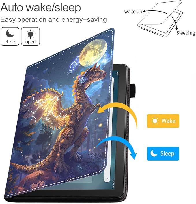 Case for Amazon Fire HD 8/Fire HD 8 Plus Tablet (12th/10th Generation 2024/2022/2020 Release) Premium PU Leather Cover with Auto Sleep Wake African Women