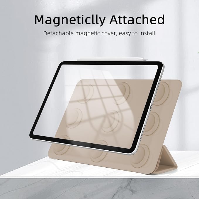 for iPad Air 13 inch M4/M3/M2 Case (2026/2025/2024Model A3268/A3269/A3271) Auto Sleep/Wake and Magnetic Closure Slim Trifold Stand Case PU Leather Cover Support Apple Pencil Pro Black