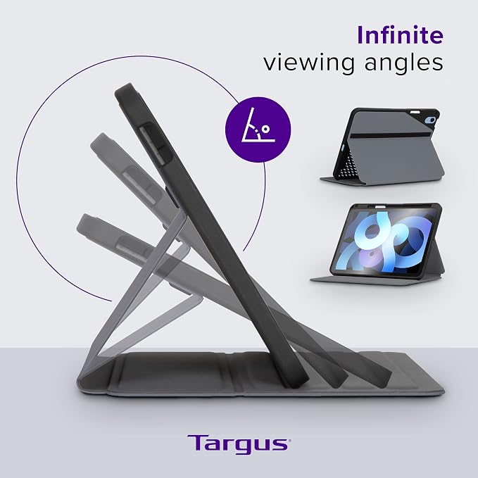 Targus VersaVu iPad 10th Generation Case 2022 iPad 10.9 Inch Case 10 Case 360 Degree Rotating Military Grade Drop Protection Cover for 10.9â€ 10th Gen 2022 Magnetic Close Black (THZ935GL)