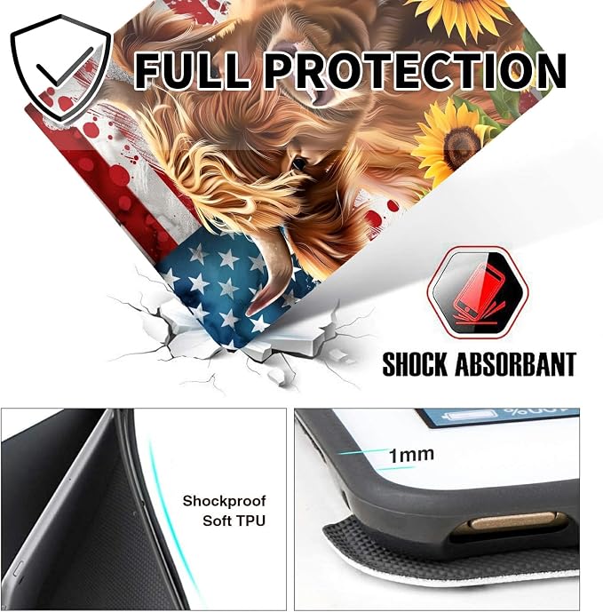 for 10.1 Amazon Fire HD 10 Tablet (13th Generation 2023 Release)PU Leather Multi-Angle Anti Slide Stand Cases with Auto Wake/SleepAnimals Dog Paws Galaxy