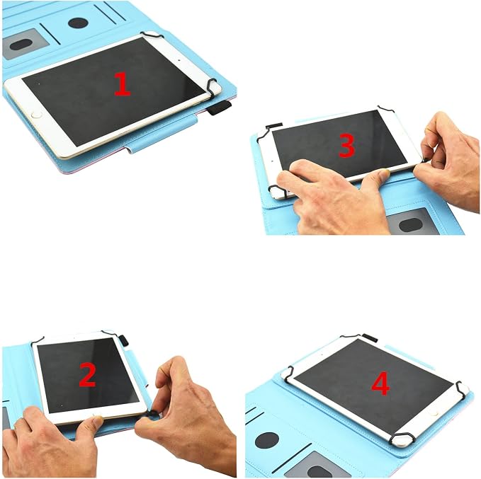 Dteck Universal Case (7.9 to 8.4) - Fold Stand Protective Flip Case for Apple iPad mini/Samsung Galaxy Tab 8.0 8.4 /Lenovo Tab 8 /onn. 100003561 8 Tablet Pro/Android Tablet 8 Inch (Blue Pink)