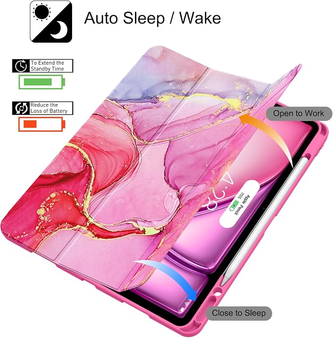 Soke Case for iPad Air 13 Inch (M4/M3/M22026-2024) iPad Pro 12.9 6th/5th Generation with Pencil Holder(2021 2022 Release)-[Apple Pencil Charging + Auto Wake/Sleep] Soft Back Cover Book Black