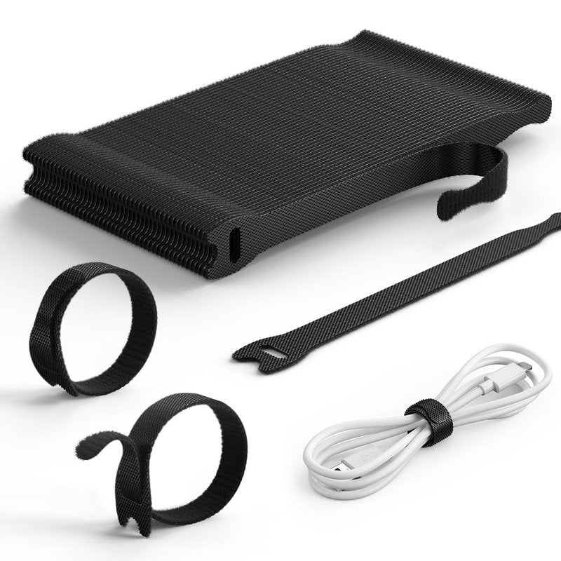 Lamicall 60PCS Reusable Cable Ties, Upgraded Tapered Tail for Effortless Threading, 6-Inch Durable Nylon Hook and Loop Cord Organizer Straps, Adjustable Cable Management for Desk, PC, Home & Office