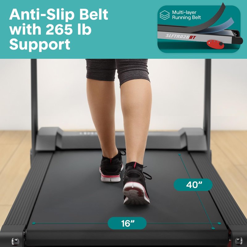 SereneLife Treadmill with Incline & Handle Bars | Compact Portable Walking Pad & Treadmill for Home/Apartment | Wide Running Belt 40" x 16" | Includes Workout Trainer Program with Bluetooth App