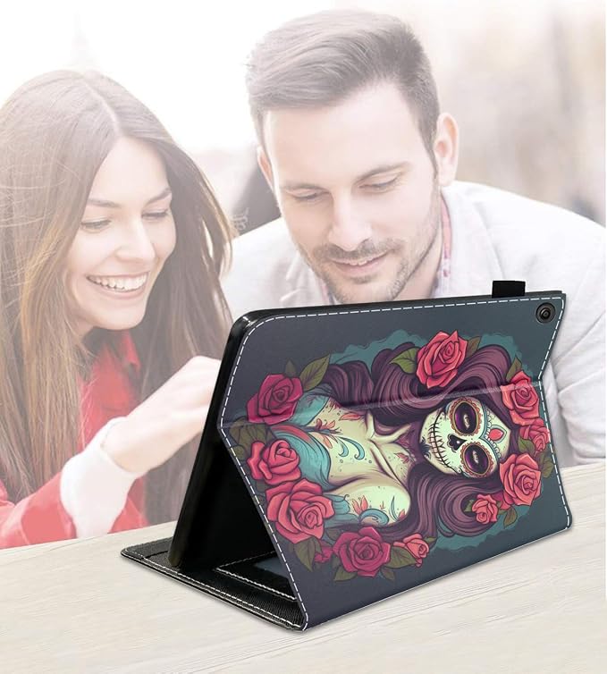 Case for Amazon Fire HD 10 Tablet (9th/7th Generation 2019/2017 Release) Slim PU Leather Cover with Card Slot &amp Auto Wake/Sleep for Fire 10.1 Tablet African American Girl