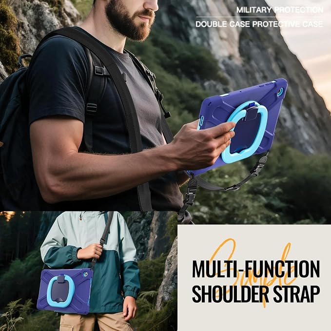 Lunivop Tablet Case Compatible with Samsung Galaxy Tab A11 Plus Case 11 Inch 2025 with 360° Rotating Stand Military - Grade Heavy Duty Protection Cover for Samsung Tab A11+ Plus Black
