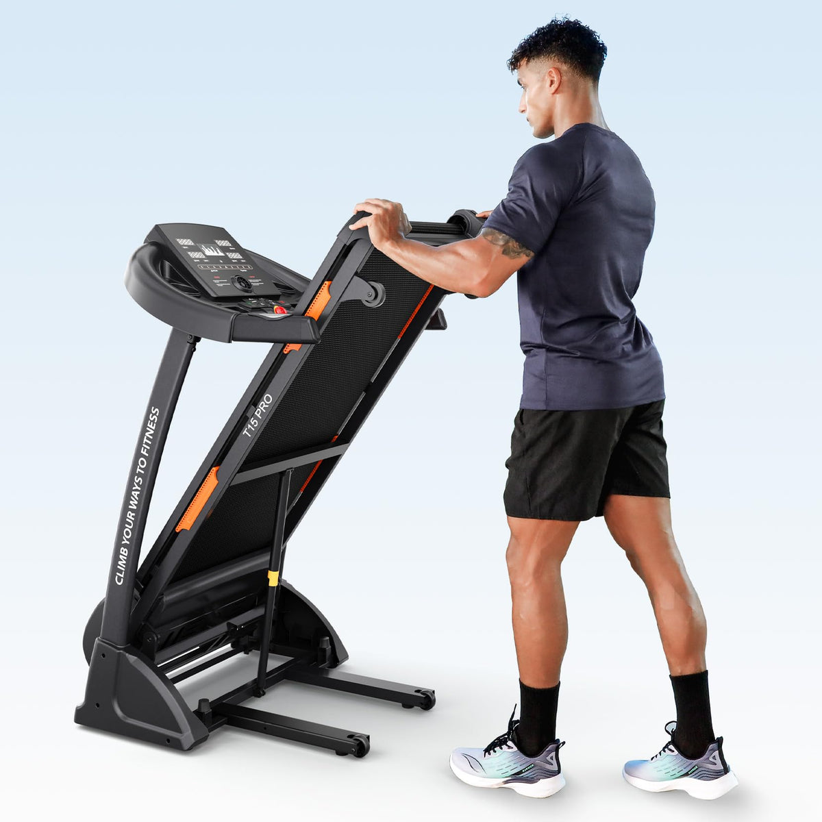 THERUN Treadmill Folding Incline Treadmill 15% Running Treadmill with Fan