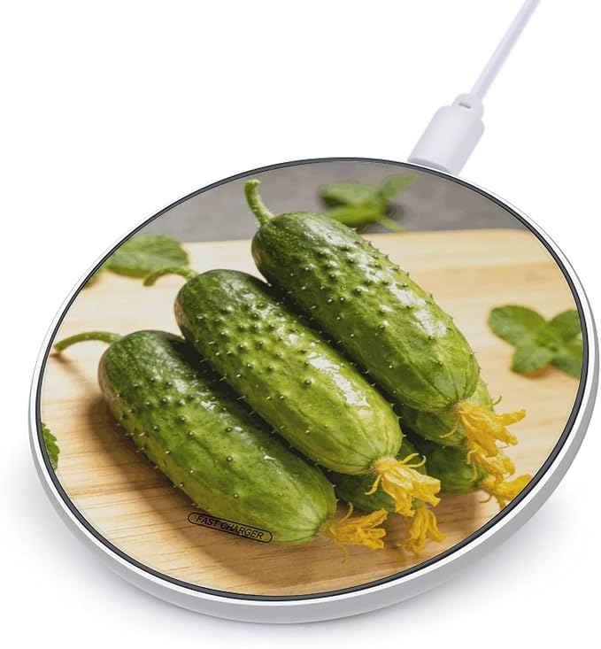 Pickle Cucumbers Wireless Charger Magnetic Phone Induction Charger 10w Fast Wireless Charging Station Compatible with iPhone 17 16 15 14 13 12 Pro Max Samsung Galaxy S25 S24 S23