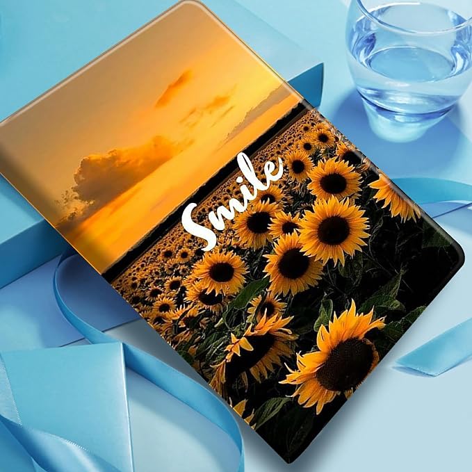 Case for Fire 7 Tablet &amp Fire 7 Kids (12th Gen 2022 Release) - Slim PU Leather Protective Smart Cover with Auto Sleep/Wake &amp Multi-Angle StandBlue Dandelion