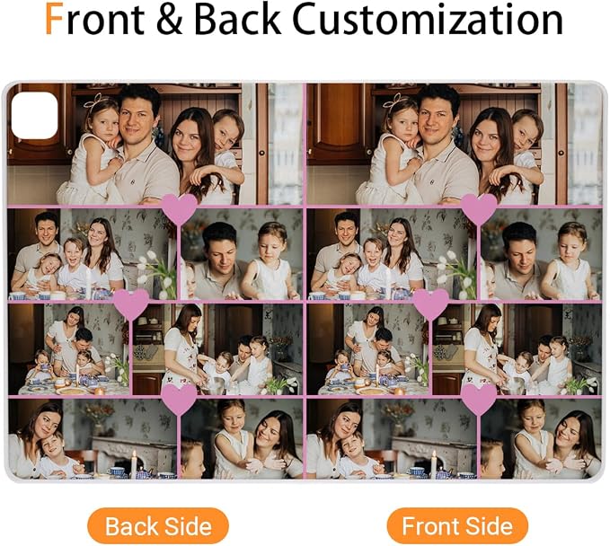 Custom Case for iPad Air 3rd Generation 2019 / iPad Pro 2017 10.5 inch Personalized Customized Picture Logo Text Name PU Leather Tablet Cover Premium Folio Flip Stand Case Auto Wake/Sleep