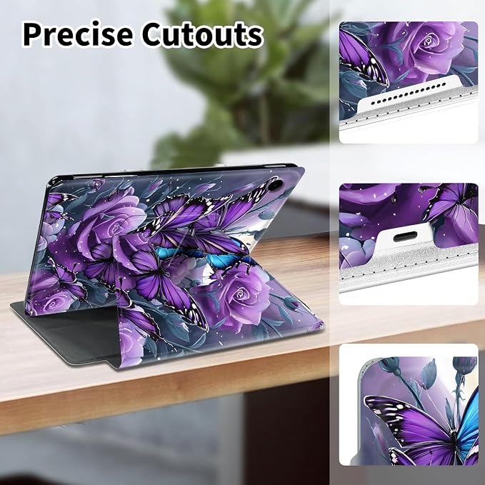 for Samsung Galaxy Tab A9 Plus Case 11 Inch 2024 2023 (SM-X210/X216/X218)360 Degree Rotating Smart Cover Case with Auto Sleep/Wake-Beautiful Highland Cow