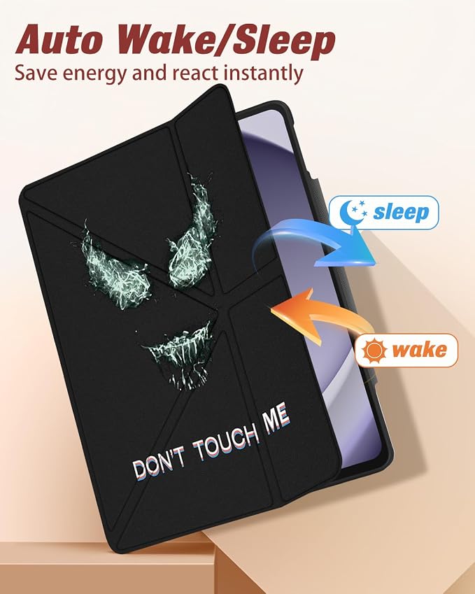 for Samsung Galaxy Tab A9 Plus Case with Pen Holder - for Girls Women Boys Cute Cartoon Cool Anime Kawaii Fun Protector Stand Folio Moon Cat