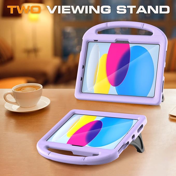 Kids Case for iPad (A16) 11th Generation 11 Inch 2025/iPad 10th Generation 10.9 Inch 2022 with Screen Protector and Pencil Holder Shockproof Handle Stand Cover for iPad 11/10 Gen Blue