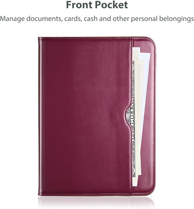 ProCase for iPad A16 11th Generation 11” 2025/iPad 10th Generation 10.9” 2022 with Pencil Holder iPad 11/10 PU Leather Case Business Stand Cover Smart Folio with Hand Strap Front Pocket -Berrypurple