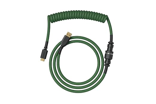 GLORIOUS Coiled Keyboard Cable – Coiled USB C Cable Artisan Braided Cables for Mechanical Gaming Keyboard Coiled Cable - Custom Keyboard Cable (Cobalt Blue)