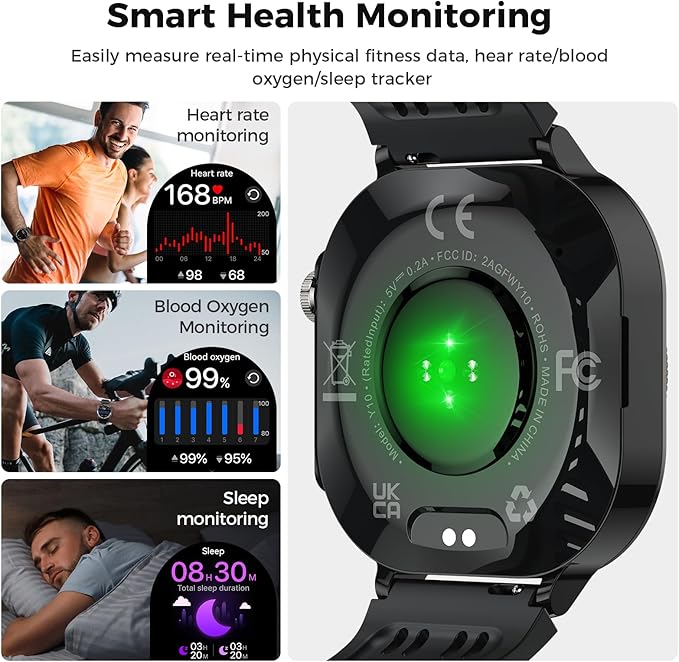 Smart Watch, 2026 AMOLED 1.43" Fitness Smartwatch for Men Women, Bluetooth 5.4 Call, 130+Sports Modes, 60+Days Flashlight, Heart Rate/Sleep Monitor, IP68 Waterproof Activity Tracker for Android iOS