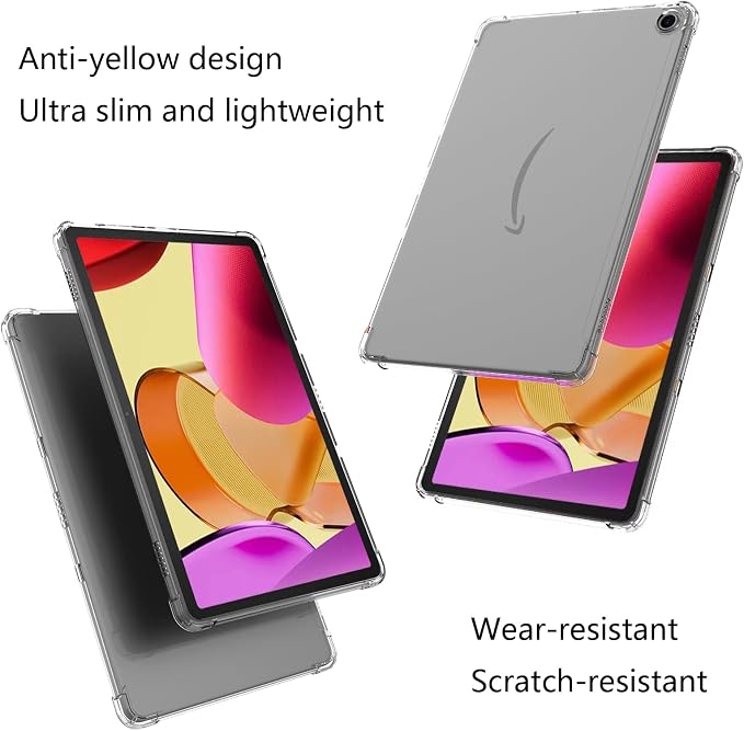 Clear Case for All-New Amazon Kindle Fire Max 11 Tablet (13th Generation 2023 Release) 11 Slim Lightweight Shell Transparent Soft TPU Back Shockproof Crystal Reinforced Corner Cover Clear