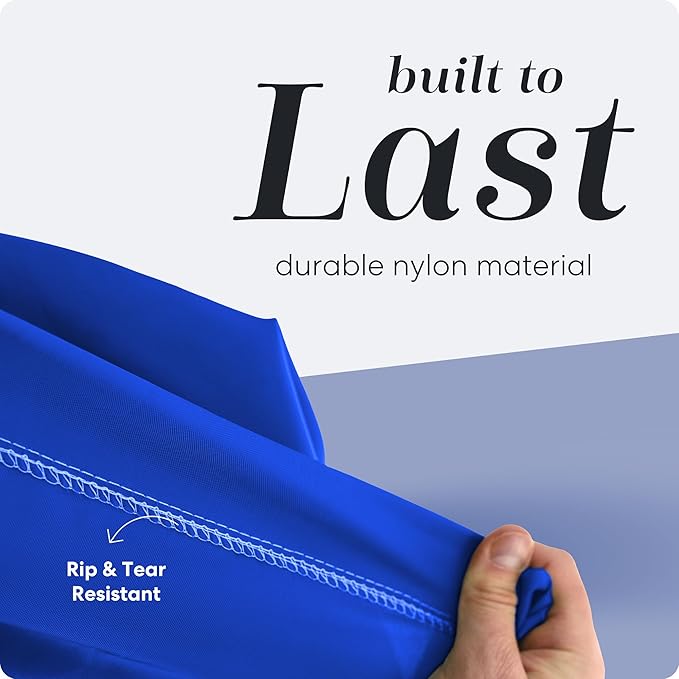 Nylon Laundry Bag - Locking Drawstring Closure and Machine Washable. These Bags will Fit a Laundry Basket or Hamper and Strong Enough to Carry up to Three Loads of Clothes. (Royal Blue)