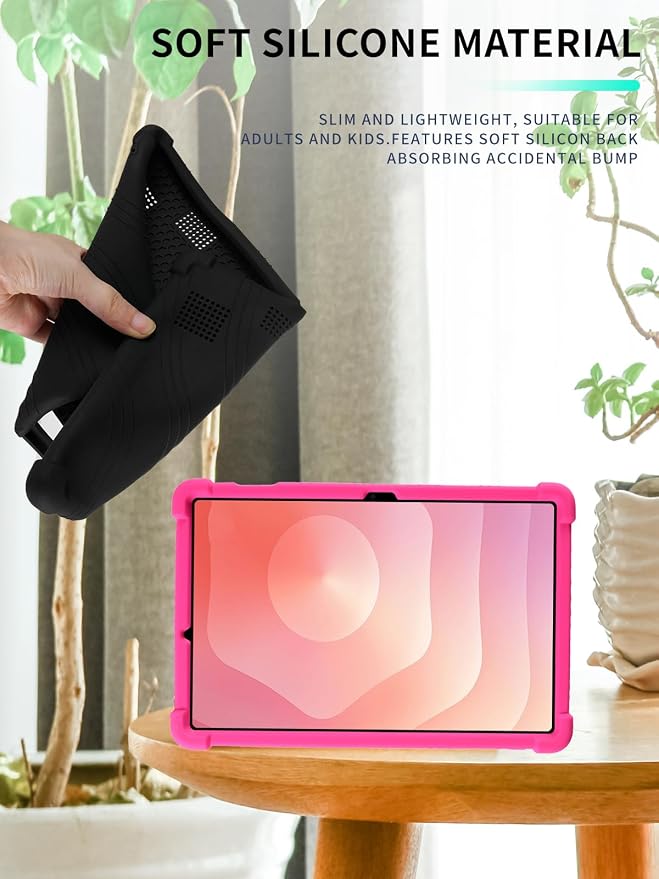 Case for Samsung Galaxy Tab S11 Tablet 11 inchWUNIAK Shock Proof Lightweight Stand Rubber Shell Protective CoverKids Friendly Soft Silicone Adjustable Stand CoverBlue