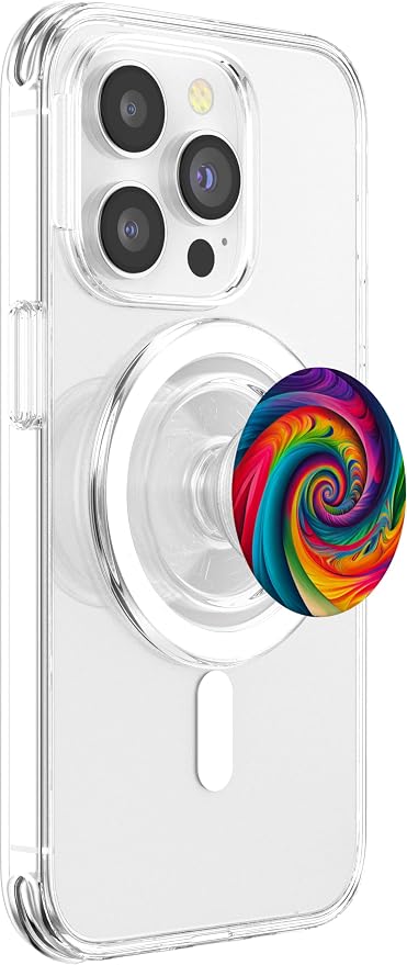 Tie Dye Rainbow Swirl Colorful Illustration PopSockets Adhesive PopGrip