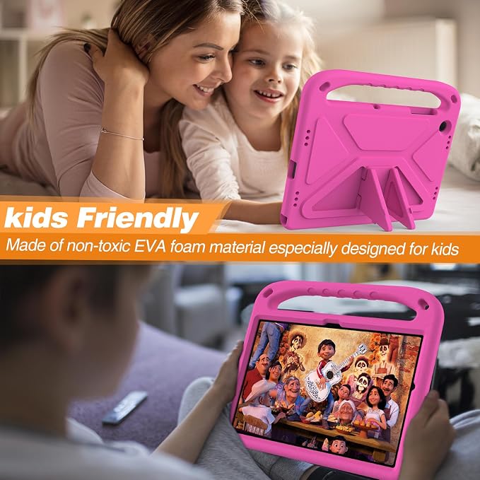 Galaxy Tab A9+ Case Kids Friendly EVA Rubber Stand Handle Grip Shockproof Protective Lightweight Cute Case Cover for Galaxy Tab A9 Plus 11 SM-X210 X215 X217 - Black