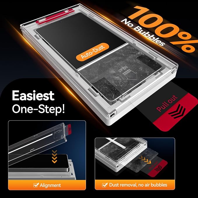 X-it 3-Pack HD Screen Protector for Samsung Galaxy S25 Edge [100% Fingerprint Unlock] 9H+ Tempered Glass [Automatic Dust Removal] 10x Military Protection [Bubble-Free] Case Friendly