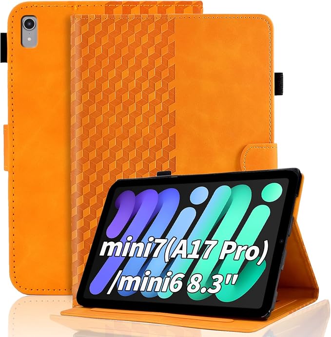 Case for iPad mini 7 A17 Pro 2024/iPad Mini 6 2021 8.3 InchMulti-Angle ViewingiPad mini 6th/7th Magnetic PU Leather Folio Cover(A2995/A2996/A2993/6th Gen A2567 A2568 A2569) Black