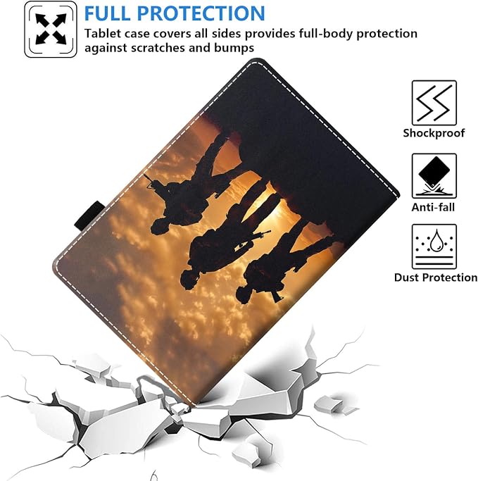 Case for Amazon Fire HD 8/HD 8 Plus Tablet (8 12th/10th Generation 2024/2022/2020 Release) Slim PU Leather Stand Folio Cover with Auto Wake Sleep African Woman Wolf