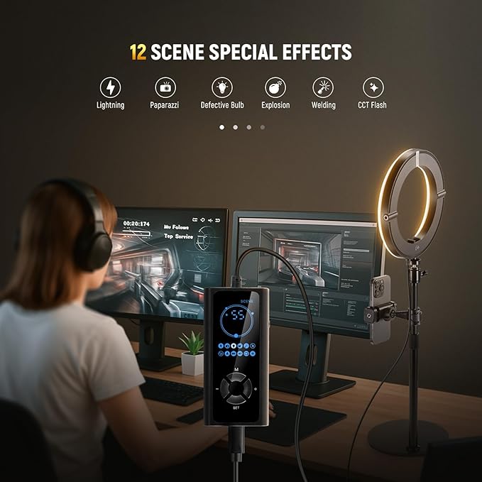 NEEWER 10" 20W LED Ring Light with Desk Stand Phone Holder for iPhone Laptop, Bi Color 2900K-7000K, USB C PD Input, CRI97+ 1660LX/0.5m, Selfie Makeup TikTok Recording Video Conference Lighting, RH10B