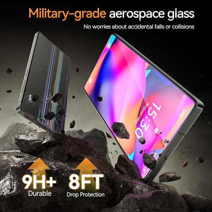 X-it 3-Pack HD Screen Protector for Samsung Galaxy S25 Edge [100% Fingerprint Unlock] 9H+ Tempered Glass [Automatic Dust Removal] 10x Military Protection [Bubble-Free] Case Friendly