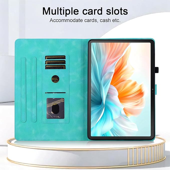Case for iPad mini 7 2024 A17 Pro iPad mini 6 2021 8.3 inch Auto Wake/Sleep Multi-Angle Flip PU Leather Cover Case with Stylus Holder Blue