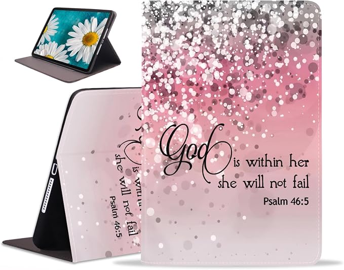 Case for Samsung Galaxy Tab A 10.1 Inch 2019 Tablet [SM-T510/T515/T517] Slim PU Leather Case Adjustable Stand with Auto Wake/Sleep - Bible Verse Proverbs 31:25