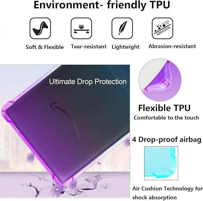 Clear Case for All-New Amazon Kindle Fire Max 11 Tablet (13th Generation 2023 Release) 11 Slim Lightweight Shell Transparent Soft TPU Back Shockproof Crystal Reinforced Corner Cover Clear