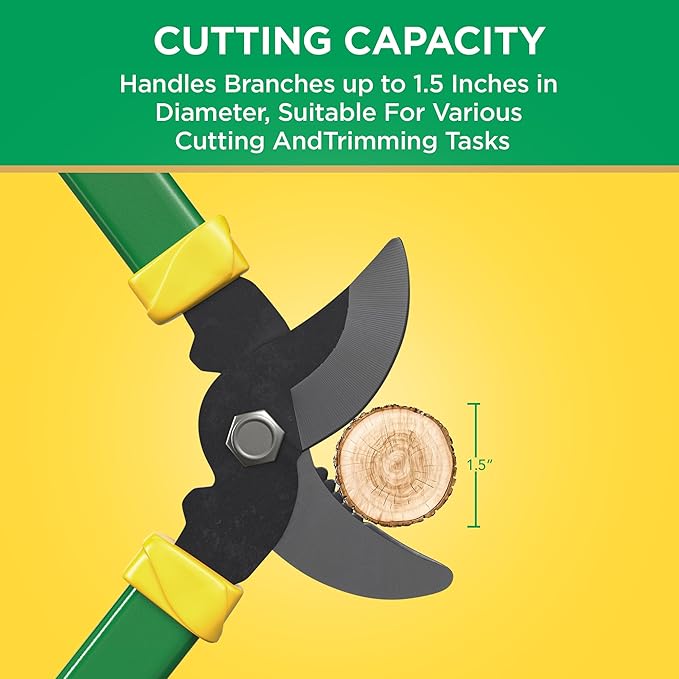 Miracle-Gro 24 in. Bypass Lopper for Tree Branch Trimming and Pruning – Heavy-Duty Branch Cutter with Ultra-Sharp Carbon Steel Blade, 1.5 in. Cutting Capacity and Comfort Grip Handles