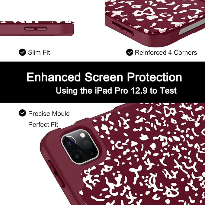 Soke Case for iPad Air 13 Inch (M4/M3/M22026-2024) iPad Pro 12.9 6th/5th Generation with Pencil Holder(2021 2022 Release)-[Apple Pencil Charging + Auto Wake/Sleep] Soft Back Cover Book Black
