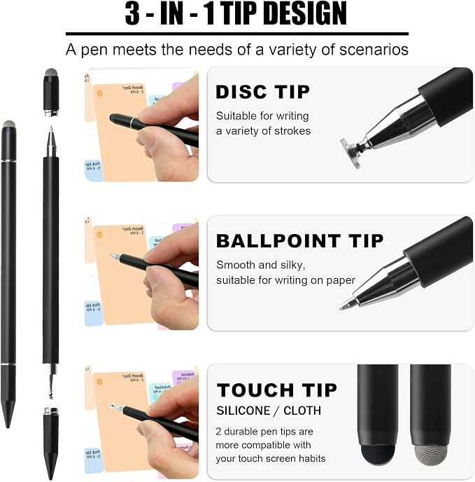2 Pack Screen Protector and 3 in 1 Stylus Pen for 15 Inch Digital Calendar | Anti glare finish reduces reflections while dual tips offer smooth control and the magnetic case keeps it easy to store.