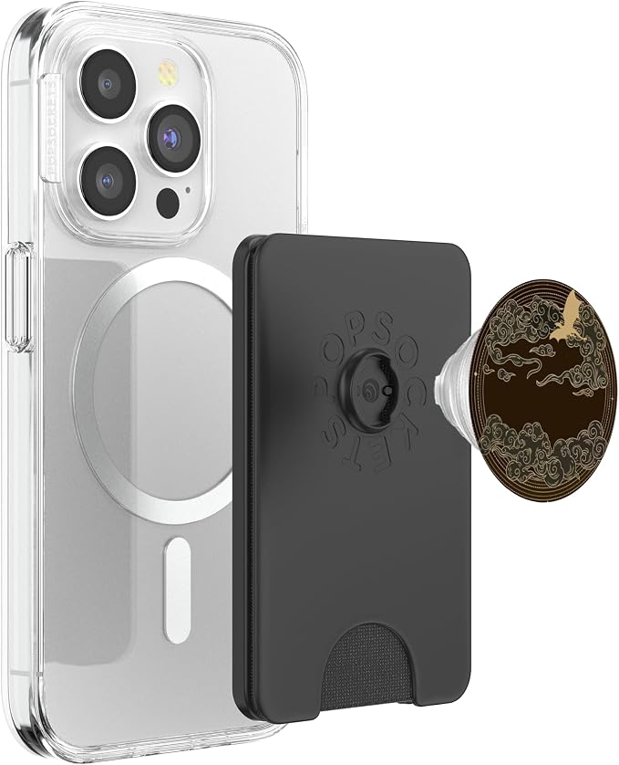 Black Dragon Cloud Circle Fantasy Mythic Emblem Pattern PopSockets PopGrip for MagSafe