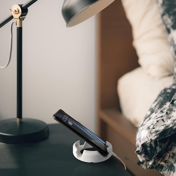 GoDonut Plus+ - Smartphone and Tablet Stand - Compatible with Lager Cases with Charging Port Access - for use at Work at Home Travel and on-the-go (Black)