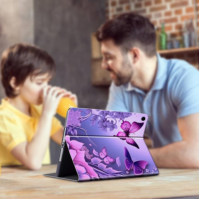 Case for Samsung Galaxy Tab A9 Plus 2023/A11 Plus 2025 11 inch Lightweight Protective PU Leather Smart Stand Cover with Auto Wake Sleep Tablet Case Cover - American Flag &amp Fish