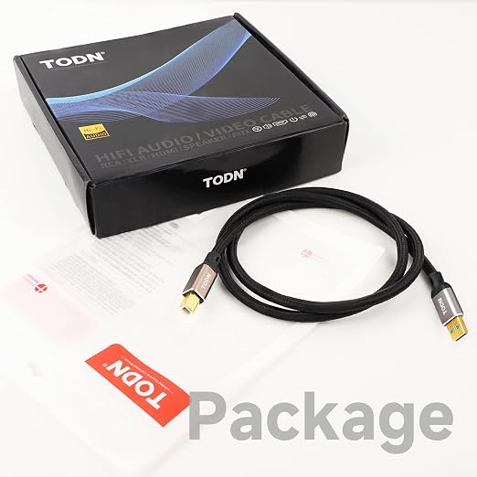 TODN Audiophile USB A to USB B Cable OCC Silver Plated USB Audio Cable HiFi 3.0 USB A to B Cable for DAC Sound Card Digital Piano Mixer Amplifier &amp Printer (9.8FT/3M)